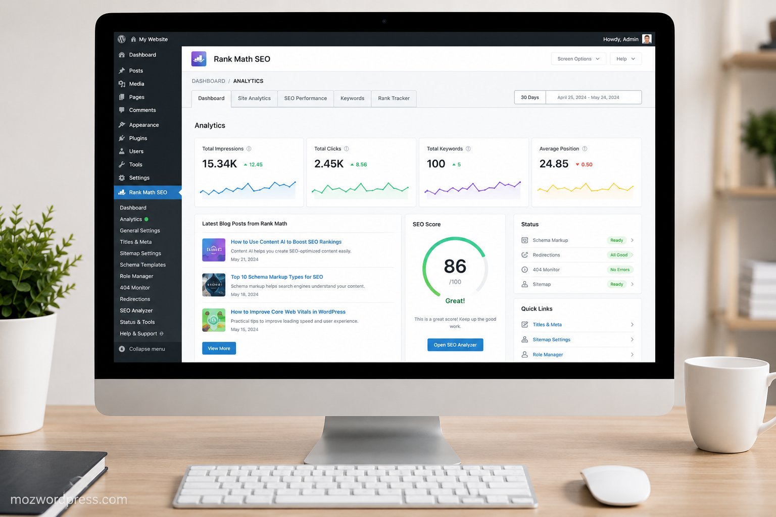 Best SEO Plugins for WordPress dashboard setup