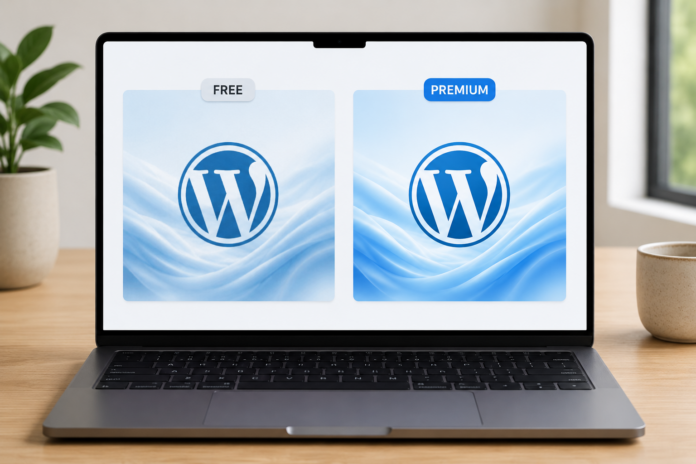 free vs premium WordPress themes comparison inside WordPress dashboar