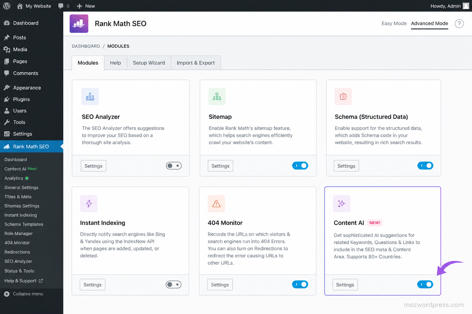 rank-math-content-ai-module-setup