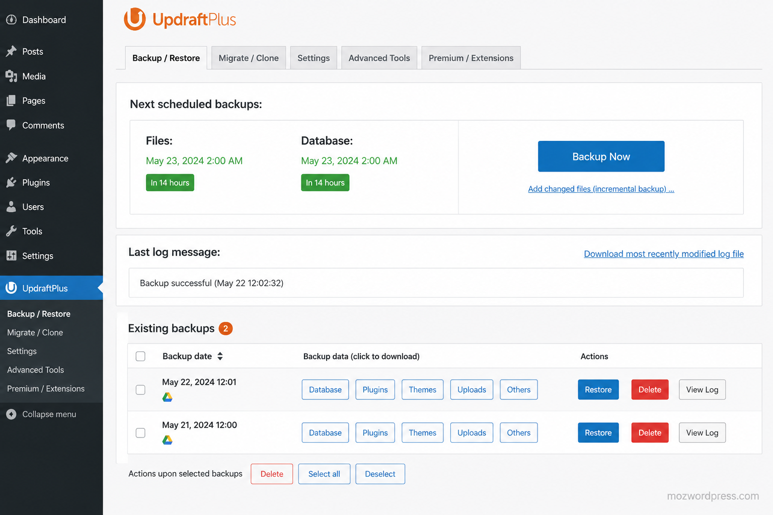 Best WordPress plugins for beginners backup setup