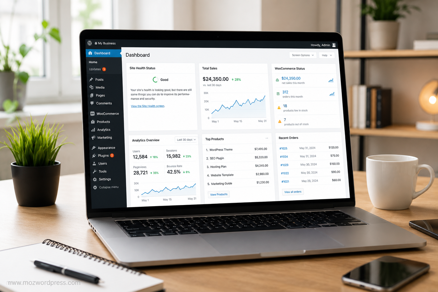 WordPress business website optimization tools