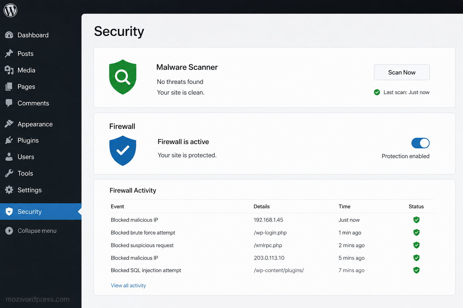 wordpress-malware-scanner-firewall
